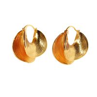 1 Pair Simple Style Geometric Plating Brass Hoop Earrings main image 5