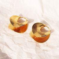 1 Pair Simple Style Geometric Plating Brass Hoop Earrings main image 4