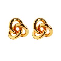 1 Pair Simple Style Geometric Plating Brass Ear Studs main image 5