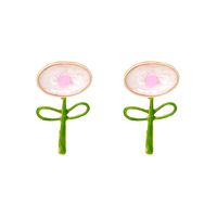 1 Pair Cartoon Style Cute Leaf Flower Enamel Alloy Ear Studs sku image 1