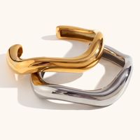 Stainless Steel 18K Gold Plated Casual Irregular Bangle main image 6