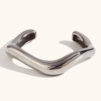 Stainless Steel 18K Gold Plated Casual Irregular Bangle main image 4
