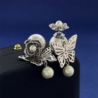 1 Pair Elegant Butterfly Plating Copper Drop Earrings sku image 1