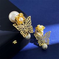 1 Pair Elegant Butterfly Plating Copper Drop Earrings main image 3