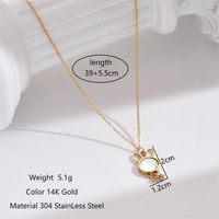 Cute Sweet Rabbit 304 Stainless Steel Shell Polishing Inlay Shell 14K Gold Plated Rose Gold Plated Women's Pendant Necklace main image 3