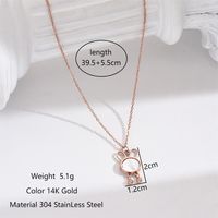 Cute Sweet Rabbit 304 Stainless Steel Shell Polishing Inlay Shell 14K Gold Plated Rose Gold Plated Women's Pendant Necklace main image 4