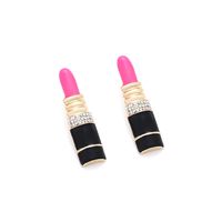 1 Pair Novelty Lipstick Enamel Alloy Rhinestones Ear Studs main image 6