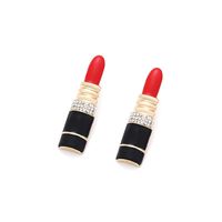 1 Pair Novelty Lipstick Enamel Alloy Rhinestones Ear Studs main image 3