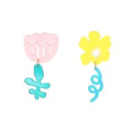 Sweet Simple Style Flower Arylic Drop Earrings sku image 1