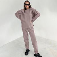 Women's Hoodies Sets Long Sleeve Streetwear Solid Color main image 4