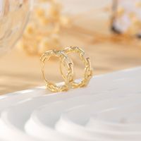 1 Paar Elegant Die Kette Handgemacht Überzug Metall Kupfer Weißgold Plattiert Vergoldet Reif Ohrringe main image 3