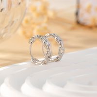 1 Pair Elegant Chain Handmade Plating Metal Copper White Gold Plated Gold Plated Hoop Earrings main image 4