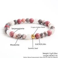 Sweet Round Stainless Steel Natural Stone Bracelets In Bulk main image 2