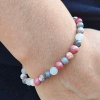 Sweet Round Stainless Steel Natural Stone Bracelets In Bulk main image 1