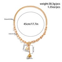 Wholesale Jewelry Vintage Style French Style Round Lock CCB Alloy Iron Tassel Pendant Necklace main image 2