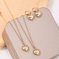 Simple Style Heart Shape Ferroalloy Women's Jewelry Set sku image 1