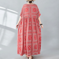 Women's Regular Dress Vacation Ethnic Style Bohemian Round Neck Short Sleeve Printing Maxi Long Dress Street main image 5