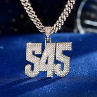 Hip Hop Animal Letra Número Aleación De Zinc Embutido Diamantes De Imitación Unisexo Collar Colgante sku image 9