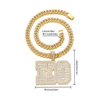 Hip Hop Tier Brief Anzahl Zinklegierung Inlay Strasssteine Unisex Halskette Mit Anhänger main image 2