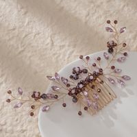 Women's Chinoiserie Handmade Bridal Flower Glass Beaded Hairpin main image 1