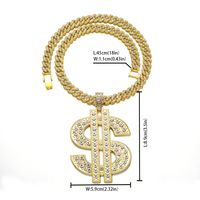 Hip Hop Animal Letra Número Aleación De Zinc Embutido Diamantes De Imitación Unisexo Collar Colgante sku image 1