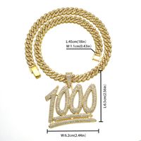 Hip Hop Tier Brief Anzahl Zinklegierung Inlay Strasssteine Unisex Halskette Mit Anhänger sku image 2