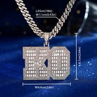 Hip Hop Animal Lettre Numéro Alliage De Zinc Incruster Strass Unisexe Pendentif sku image 10