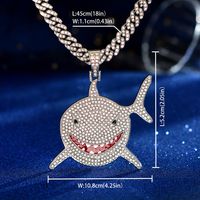 Hip Hop Animal Letra Número Aleación De Zinc Embutido Diamantes De Imitación Unisexo Collar Colgante sku image 11