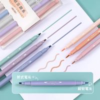 1 Set Solid Color Class Learning Daily Plastic Cute Fluorescent Pen main image 3