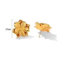 1 Pair Casual Simple Style Flower Copper Gold Plated Ear Studs main image 2
