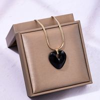 Sweet Classic Style Commute Heart Shape Arylic Copper Alloy Women's Pendant Necklace main image 5