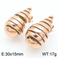 1 Pair Basic Water Droplets Plating Titanium Steel 18K Gold Plated Ear Studs sku image 7