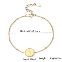 Sterling Silver Gold Plated Simple Style Round Letter Bracelets main image 2