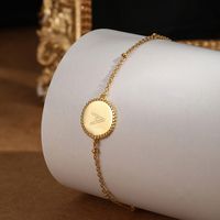 Sterling Silver Gold Plated Simple Style Round Letter Bracelets main image 3