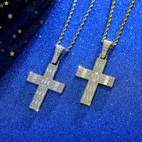 Retro Punk Cross Zinc Alloy Polishing Plating Inlay Rhinestones Unisex Pendant Necklace main image 1