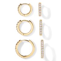 1 Pair Elegant Simple Style Circle Copper Zircon K Gold Plated Hoop Earrings main image 5