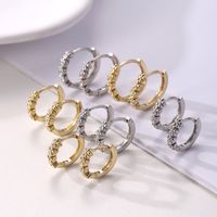 1 Pair Elegant Simple Style Flower Copper K Gold Plated White Gold Plated Hoop Earrings main image 1