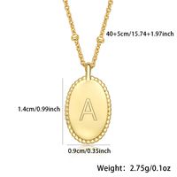 Sterling Silver Gold Plated Simple Style Roman Style British Style Letter Oval Pendant Necklace main image 2