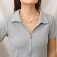 Stainless Steel 18K Gold Plated Simple Style Solid Color Necklace main image 3