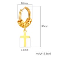 1 Pair Punk Cross Plating Stainless Steel Drop Earrings main image 2