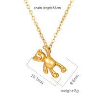 Stainless Steel Cute Bear Solid Color Plating Pendant Necklace main image 2