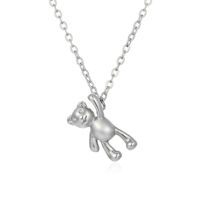 Stainless Steel Cute Bear Solid Color Plating Pendant Necklace main image 4