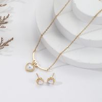 Stainless Steel 18K Gold Plated Elegant Heart Shape Jewelry Set main image 4