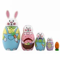 Easter Cute Funny Rabbit Carrot Wood Home Daily Festival Ornaments main image 1