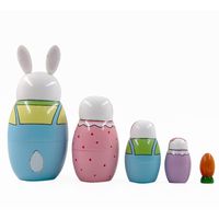 Easter Cute Funny Rabbit Carrot Wood Home Daily Festival Ornaments main image 4