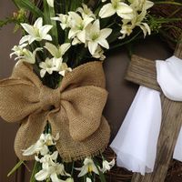 Easter Pastoral Flower Bow Knot Plastic Cloth Home Daily Festival Hanging Ornaments main image 4