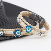 Vintage Style Geometric Devil's Eye Pu Leather Alloy Copper Unisex Bracelets main image 5
