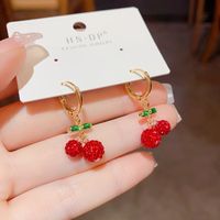 1 Pair Sweet Cherry Copper Gold Plated Drop Earrings main image 5