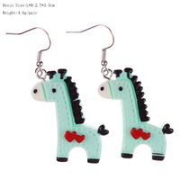 1 Pair Cartoon Style Cute Horse Plastic Drop Earrings main image 2