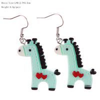 1 Pair Cartoon Style Cute Horse Plastic Drop Earrings sku image 4
